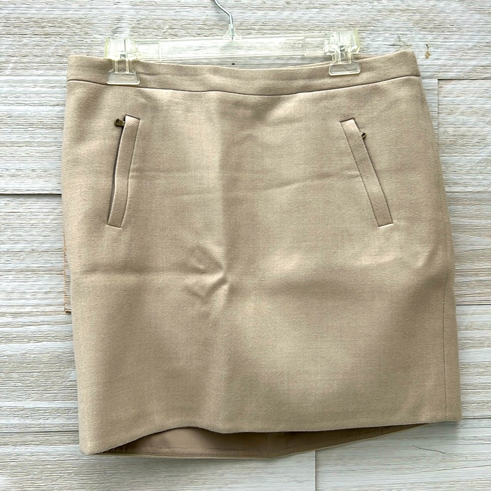 Jcrew lined wool skirt with zipper pockets